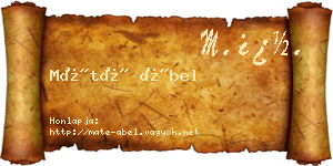 Máté Ábel névjegykártya