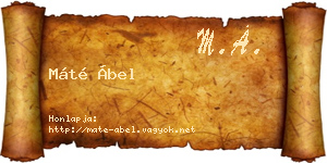 Máté Ábel névjegykártya